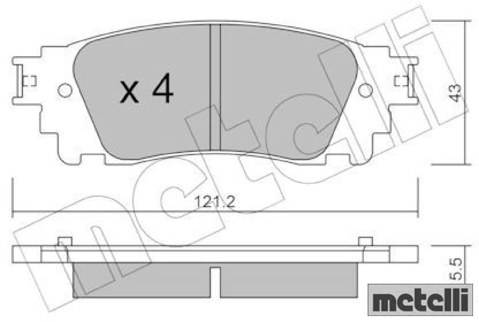 metelli 22-1041-0 Bremsbelagsatz für Scheibenbremse Bremsbelagsatz
