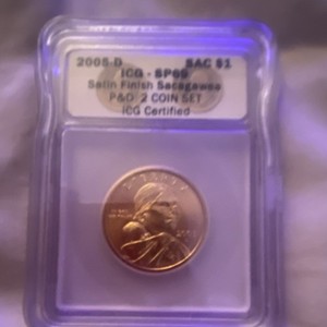 2005-D Sacagawea Native American $1 Satin Strike Dollar, KM SAC 01