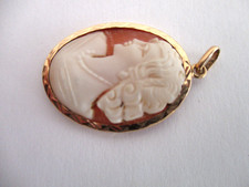Pendentif Camée Ovale Fond Bleu Lisse Plaqué Or 750/000 - Sans Nickel - Neuf Avec étiquettes