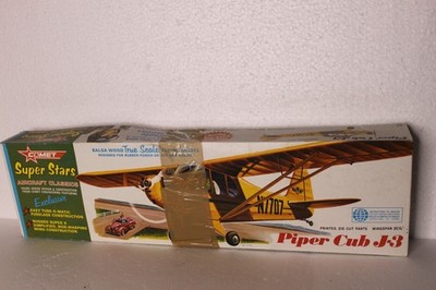 Vintage Comet Super Stars Piper Cub J-3 Balsa Partially Constructed TOOLS!