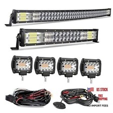 LED Light Bar 50 Inch 22 Inch Curved Led Bar Off Road Light W/ 4pcs 4In 60W