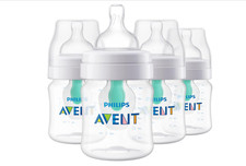 Philips Avent Anti-colic Baby Bottle with AirFree vent 4 Oz 4pk, SCF400/44