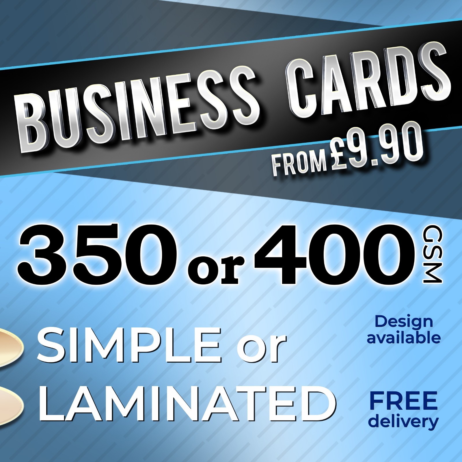 Business Cards 400GSM, Full Colour, Single or double sided, 24H ...