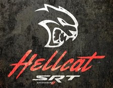 Dodge Hellcat SRT Metal Wall Sign 16" x 12.5" Made in the USA