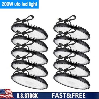 10 Pack 200W UFO Led High Bay Light Industrial Commercial Warehouse Shop Lights