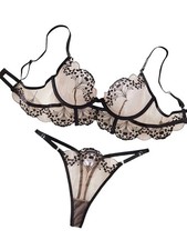 Lace Bra and Panties Set Floral Women's Underwire Romantic Lingerie 2 Pcs