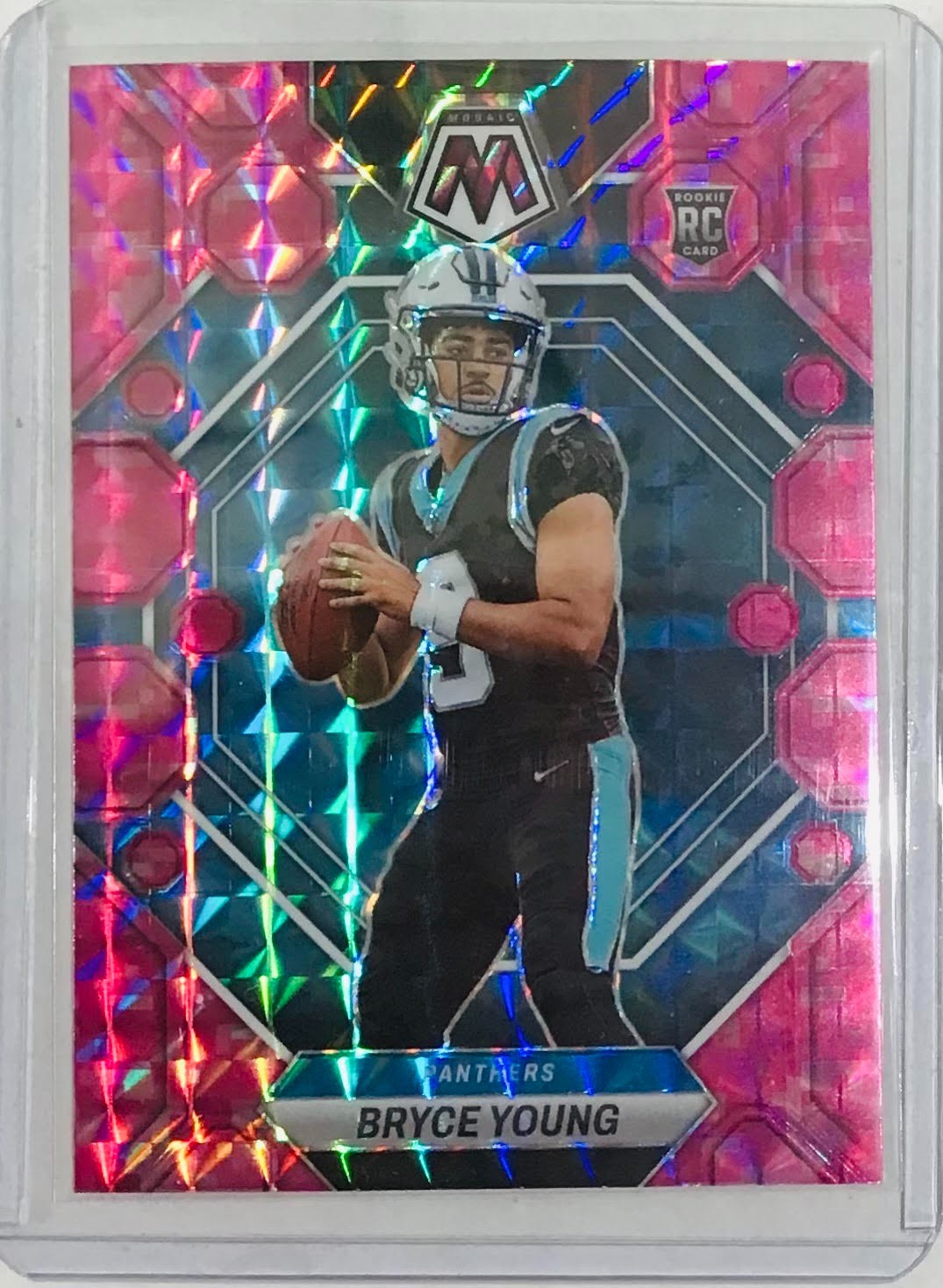 Bryce Young 2023 Panini Mosaic Pink Camo Prizm Parallel Rookie RC #290 Panthers