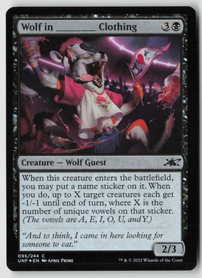#ad Wolf in Clothing FOIL 95 Unfinity NM $1.99