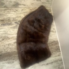 Vintage Real Mink Dark Chocolate Brown Fur Collar NICE VINTAGE RARE FAST SHIP
