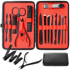Nail Clippers Sets High Precisio Stainless Steel Nail Cutter Pedicure Kit Red
