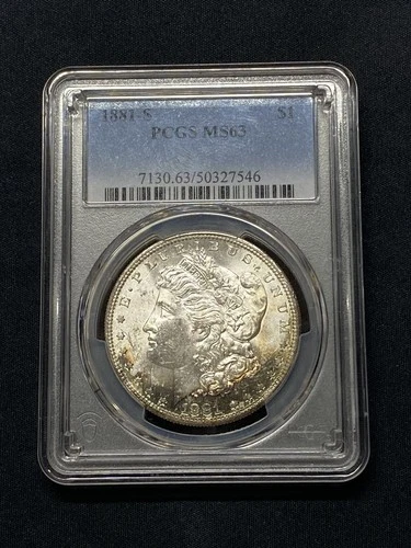1881-S $1 Morgan Silver Dollar PCGS MS63 Crescent Toning