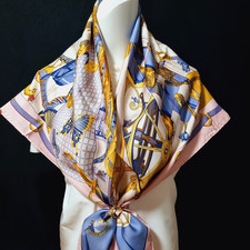 RARE VINTAGE HERMES Silk Scarf "Soleil de Soie" Carre 90 Duty-free US
