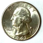 1947 D 25c Washington Silver Quarter Dollar Denver Uncirculated