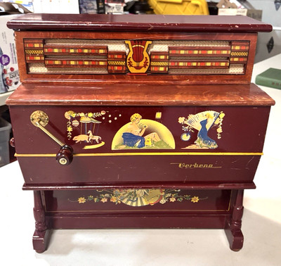 Rare Vintage Hand-cranked Reig Verbena Toy Organ