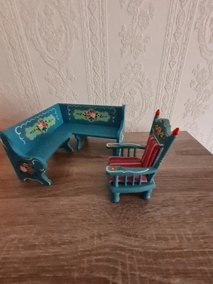Eckbank Stuhl Schaukelstuhl Dora Kuhn Puppenmöbel - Bild 1 von 4