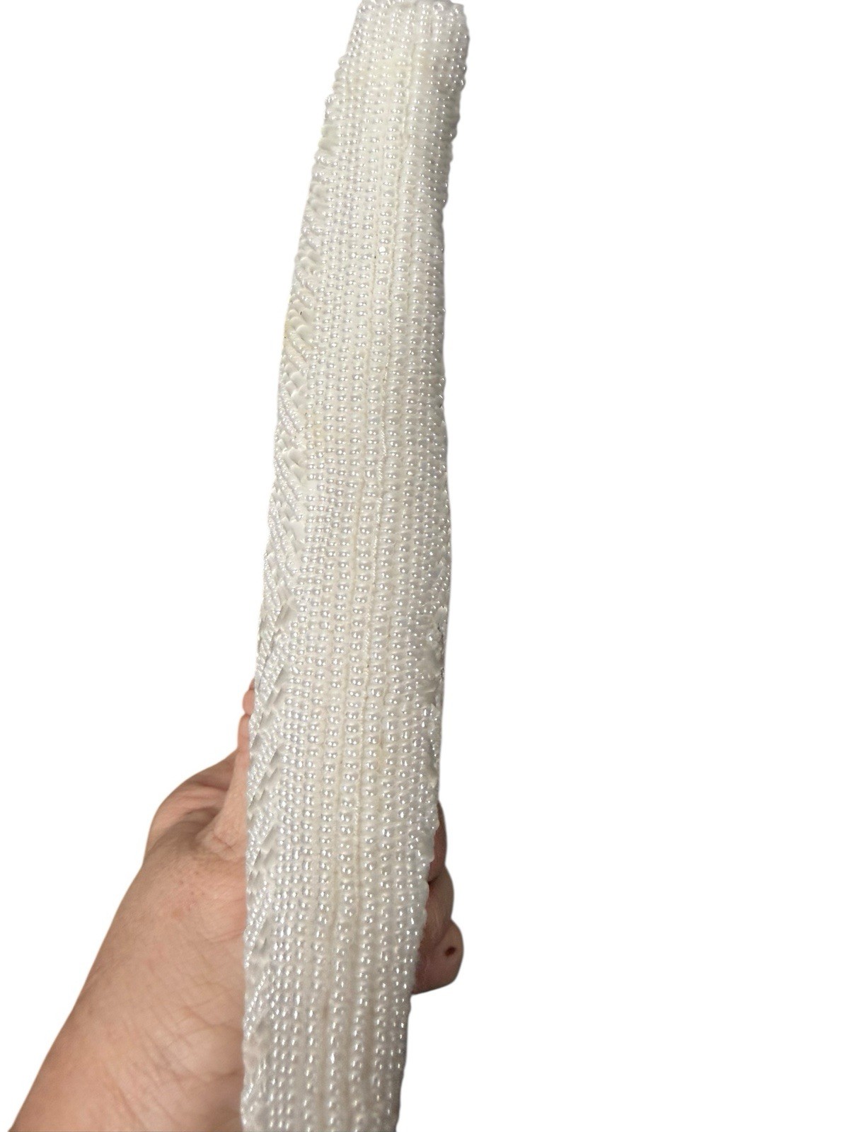 Andre Cellini White Beaded Chevron Pattern Evenin… - image 4