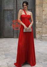 RARE!!! MANGO women's Red Front Knot Maxi Dress NWT