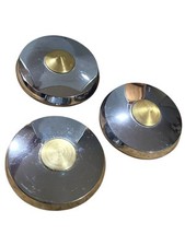 Set Of 3 Dog Dish Hubcaps Buick Opel Rekord P1 1957 To 1960 Gold Center 9.5