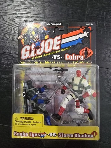 GI Joe VS Cobra Snake Eyes VS Storm Shadow Fully Poseable 2001 Hasbro New Sealed