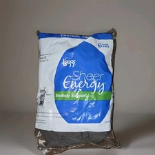 Leggs L'eggs Sheer Energy Control Top Off black Pantyhose Size Q 6 Pairs imprfct