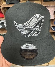 New Era Anaheim Angels 9Fifty Snapback Cap Schwarz Auf Schwarz Vintage Logo