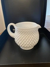 Fenton 1950's Hobnail Milk Glass Ball Pitcher Vintage White Rare
