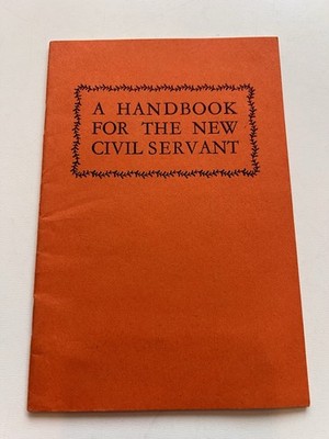 HM Treasury Handbook New Civil Servant Paperback Book 1946 UK Gov Rare