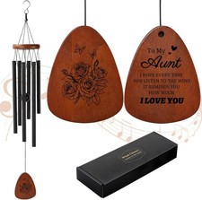 PRSTENLY Aunt Gifts from Niece Nephew, Aunts Wind Chimes Best Aunt, Brown