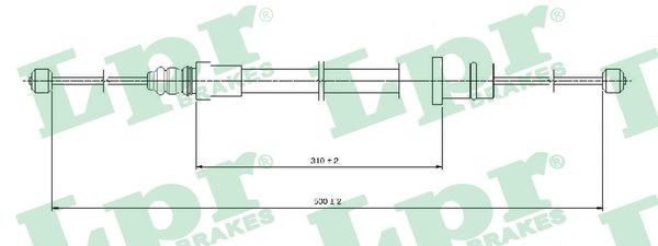 Front LPR C0994B Cable Pull, parking brake for CITROËN,FIAT,LANCIA,PEUGEOT