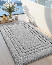 Alfombra De Bano DEXI 32x20 Pulgadas Gris Claro Absorbente Para Suelo Y Tina