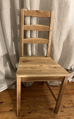 Hand Restored Polished Solid Pine Dining Chair Finished With Beeswax Excellent - Image 1 of 4