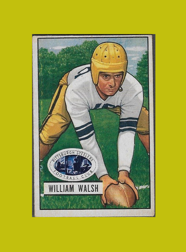 1951 Bowman #23 William Bill Walsh (RC) (VG-EX) Pittsburgh Steelers