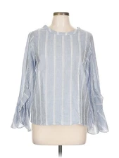 Collective Concepts Women Blue 3/4 Sleeve Blouse L