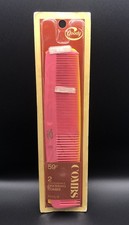 Vtg 1975 Goody Unbreakable Dressing Hair Combs 2 pack 125/6 Pink Yell NEW SEALED