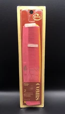 Vtg 1975 Goody Unbreakable Dressing Hair Combs 2 pack 125/6 Pink Yell NEW SEALED