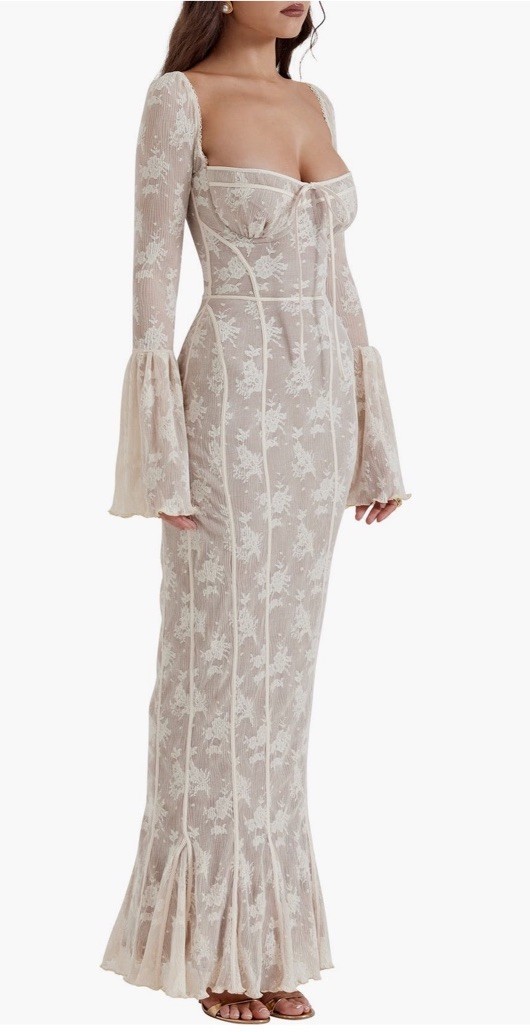 sweetheart neckline maxi dress in ivory Modal Sweetheart-Neck Cap-Sleeve Maxi Dress in Ivory