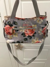 Cath kidston grey floral handbag grey and pink floral large handbag/lunch bag