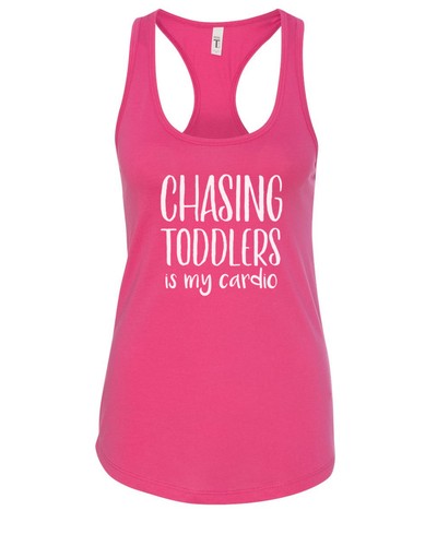 Maglietta Chasing Toddlers Is My Cardio Canotta Donna Racerback Mom Maglietta Regalo - Foto 7 di 8