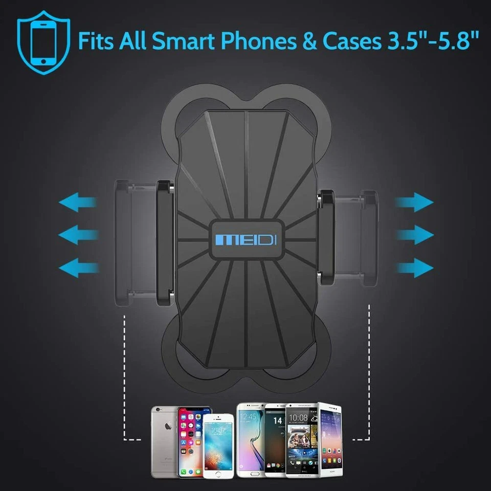 MEIDI Bike Bicycle Universal GPS Phone Up-to 5.8" Holder Rotatable NonSlip Mount - Image 3 of 4