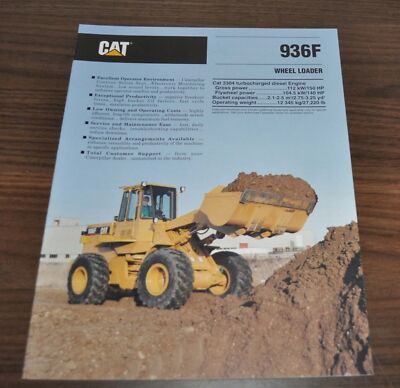 Caterpillar 936F Wheel Loader Specification Cat Technical Brochure Prospekt