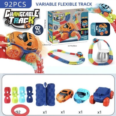 Changeable Track with LED Light-Up Race Car, 2024 New Anti Gravity Car ...