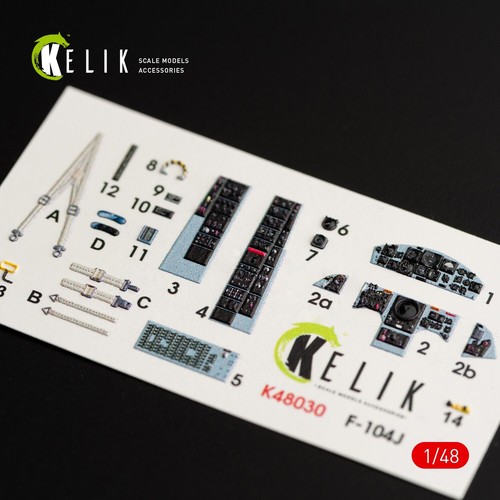 KeliK K48030 Scale 1:48 F-104J "Starfighter" interior 3D decals for Kinetic kit - Afbeelding 1 van 24