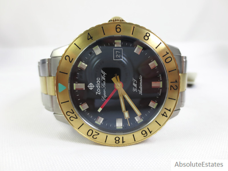 ゾディアックZODIAC Super Sea Wolf ZO9406 メンズ Zodiac ZO9406 Super Sea Wolf GMT Automatic Silver Gold