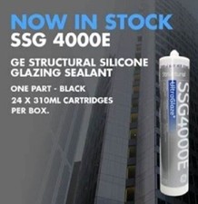 GE SSG4000E UltraGlaze Black Silicone Structural Curtain Wall Glazing Sealant