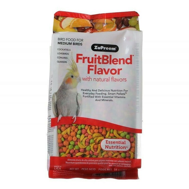 Zupreem Fruit Blend Medium Cockatiel Diet bird Food Lovebird conure