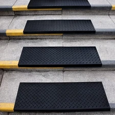 Spurtar 35" x 10" Rubber Stair Treads, 5Pack Outdoor Stair Treads Non-Slip wi...