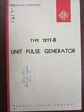 GR Type 1217-B Unit Pulse Generator Operating Instructions Form 1217-0110-F