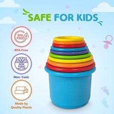 Rainbow Colors Baby Stacking Cups for Toddlers Tall Baby Stacking ...