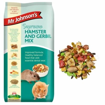 Mr Johnsons Supreme Hamster & Gerbil Mix Food Cereals, Mealworms 900g