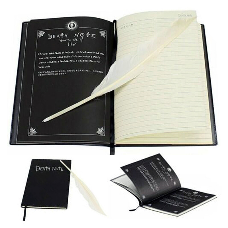 Japanese Anime Notebook + Feather Pen Writing Journal Death Note 